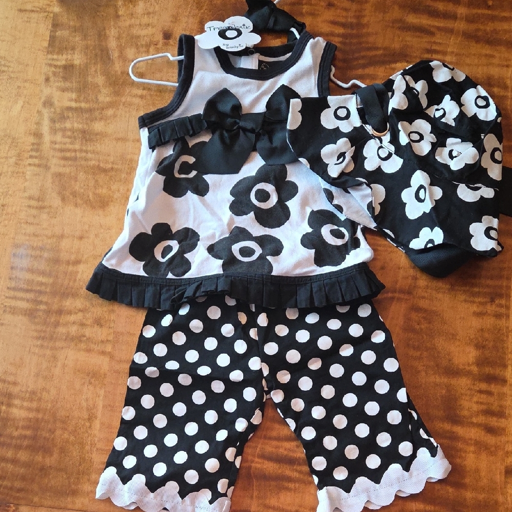 Mud Pie Black and White Kids Matching Set